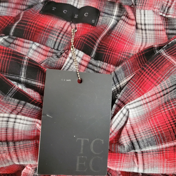 Red Plaid Tube Top - Picture 3 of 3